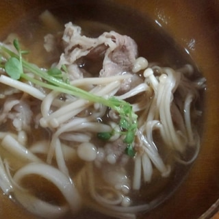 牛肉とえのきいり！うどんの小どんぶり